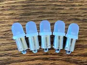 5 New White FROSTED Bayonet LED Lamp Light Bulbs 6v 6.3v 8v #47 #44 #1847