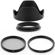 67mm Reversible Lens Hood + CPL+ MCUV Filter Kit for Canon EOS 7D 50D 60D 600D