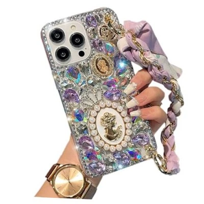 Compatible with iPhone 13 Pro Max Glitter Bling Case, Cute Luxury 3D Purple