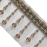 Tassel Fringe Trim, 3 Yard Beaded Fringe Trim Crystal Beads Lace Sewing Tassel Curtain Accessories Pendant Edge Lampshade Upholstery Trim Decor(Dark Brown)