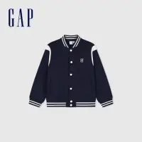 在飛比找momo購物網優惠-【GAP】男童裝 Logo小熊印花立領棒球外套-海軍藍(89