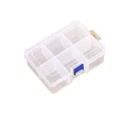 3PCS Plastic Jewelry Box Organizer Storage Container with Adjustable Dividers, Size: Large, 6 Slots