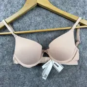Victoria Secret Pink Bra 32A Wear Everywhere Push-Up Nude Padded Smooth Tshirt