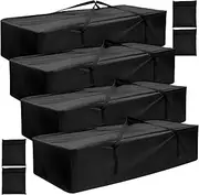 4 Pcs Patio Cushion Cover Storage Bag 210D Oxford Cloth Water-Resistant Outdoor Rectangular Storage Bag with Handles and Zipper for Furniture Cushions, Patio Furniture Seat, Christmas Tree