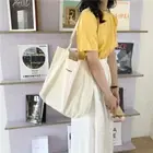 Casual Canvas Tote Bags Reusable Bonjour Bag Large Shopping bag Grocery Handbags