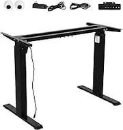 Height Adjustable Standing Desk Frame Electric Sit Stand Up Desk Base with Memory Controller Single Motor Black Frame Only