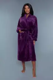 BeWicked Helena Full Length Plush Robe Purple