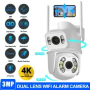 Smart Home Infrared Security Cam 6MP 4K IP Camera Wireless WiFi Outdoor PTZ HOT！