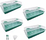 DTOTSFCZF 4 Items 40-Cell Seedling Tray Set with Top Cover and Base for Mini Greenhouse
