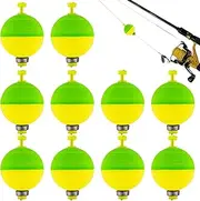 Fishing Bobbers Floats - 10 Pack Fishing Foam Floats | Oval Shape, Push Button Buoys, EVA Foam, Tackle Accessories for Panfish Bass Trout