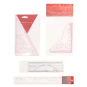 Triangular Scale Ruler with Protractor Sewing Measuring Tool for Drawing Sewing