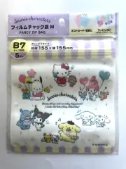 Sanrio Zipper Zip Lock Seal case 5 pics Hello Kitty Cinnamoroll Pom Pom Purin