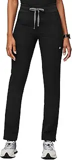 FIGS YOLA High Waisted Skinny Scrub Pants for Women — 10 Pockets, 4-Way Stretch, Yoga Waistband Womens Scrub Pants