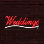 NEW "WEDDINGS" w/UNDERLINE 30x12x1 INCH LED FLEX WINDOW/WALL INDOOR SIGN 31503