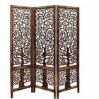 Indien Antique Furniture Handcraft Wooden Partition Screen Room Divider 3 Panels