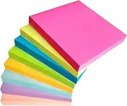 8 Pads Sticky Notes Bright Colors,76 * 76mm Super Sticky Tabs,Coloured Self-Stick Note Pads,Easy to Post,Peel Eaasily,No Glue Residue,for Home,School,Office,81 Sheets/Pad,Total 648 Sheets