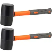 2 PCS 32 Oz Black Rubber Mallet Hammer Solid Rubber Mallet Head with Non Slip...