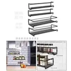 Set of 2 Metal Hanging Spice Shelves Rack Kitchen Wall Mount for Closet Door