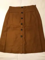 Ann Taylor A-line cotton-linen tan skirt - size 6