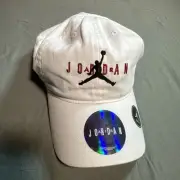 Jordan Hat Cap Youth Kids Straback White One Size Nike Jumpman Adjustable