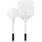14 Inch + 9 Inch Perforated Pizza Peel Set, Pizza Turning Peel with Metal Han...