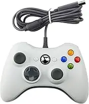 ariv hommey Wired Controller For Microsoft XBOX 360 Game Gamepad Joystick Game Controller for 360 with Dual-Vibration Turbo Compatible with Xbox 360/360 Slim and PC Windows 7,8,10,11 White