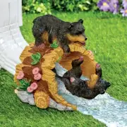 Downspout Cover Drain Extension BEARS PLAY Statue Garden Rain Gutter Sculpture