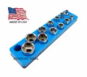 Mechanics Time Saver 3/8 Drive Magnetic Metric Shallow Socket Holder Organizer