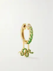 [Robinson Pelham] Robinson Pelham - Snake Earwish 14-karat Gold, Tsavorite And Diamond Single Hoop Earring - One size One size Gold