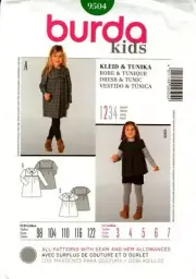 Burda Sewing Pattern 9504 Burda Kids Girls Dress Sizes 3-7