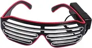 Abaodam Shutter Glasses Costume Props Glow LED Glasses LED Blinds Glasses Flashing Line Glowing Glasses Party Props Funny Glasses Flashing Glasses Party Glasses Light up Glasses