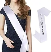 CIEHER Sash White Sash Blank Satin Sash Bride Sash Custom Sash Prom Court Sash Mommy to Be Sash Birthday Sash Bride to Be Sash Bachelorette Sash Graduation Sash Party Decorations Make Your Own