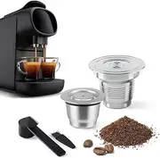 [BENFUCHEN] Big & Small Cup Stainless Steel Reusable Coffee Capsules Fit For L'OR Barista LM8012, Metal Refillable Coffee Pods Compatible With L'or Espresso Pods