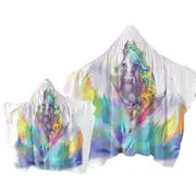 Colorful Rainbows and Starlight Pegasus Towel with Hood