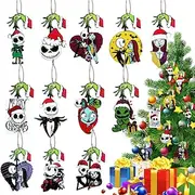 Nightmare Before Christmas Ornaments, Halloween Jack Wooden Ornaments, Night Before Christmas Tree Party Supplies for Halloween Hanging Decor