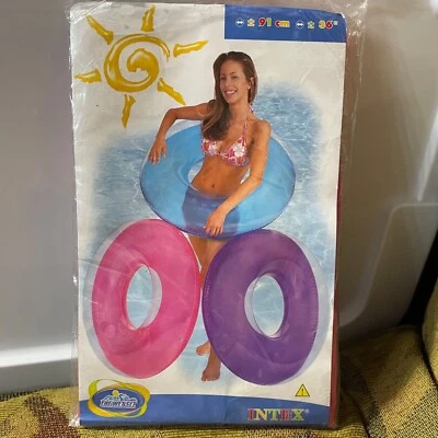BRAND NEW Vintage Intex The Wet Set Ring Pool Float 2002 Pink 36"