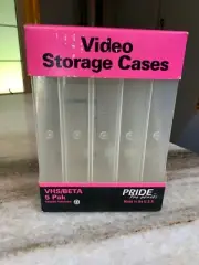 Vintage, NOS, VHS/BETA Video Cassette Tape Storage Case 5 Pack Pride Pro Series!