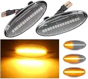 2pieces Dynamic LED Fender Side Marker Turn Signal Lights Amber For Qashqai For Dualis For Juke For Micra For March For Micra For Note For X-Trail(Dynamic Crystal Type)