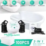 Ionic Detox Foot Spa Bath Massage Cleanse Machine With clean Tub Basin 100 Liner