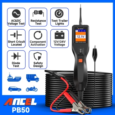 PB50 Power Circuit Probe Tester 12V 24V Automotive Circuit Tester Electrical Dia