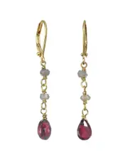 Rachel Reinhardt 14K Over Silver Gemstone Drop Earrings