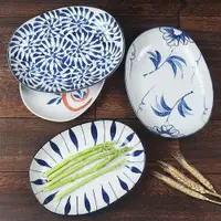 在飛比找ETMall東森購物網優惠-宋青窯日式和風手繪淺湯陶瓷餐具