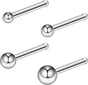 [Ruifan] ASTM F136 Titanium Nose Rings 18G 20G 22G Nose Studs Ring Screw L-Shaped Bone Piercing Jewelry for Women Men Ball 1.5mm 2mm 2.5mm 3mm
