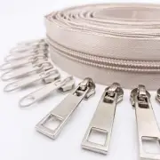 Zipper Roll by Yard #5 Bulk 10 Yards Nylon Zipper with 10pcs Sliver Sliders a...