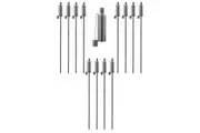 Harbour Housewares Round Metal Garden Fire Torches - 1.46m - Silver - Pack of 12