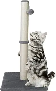 32" Tall Cat Scratching Post for Indoor Cats Scratch Post Cat Scratcher with Natural Sisal Rope and Stable Heavy Base