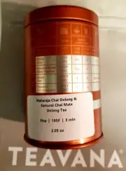☕ NEW! TEAVANA 2 OZ MAHARAJA CHAI OOLONG & SAMURAI CHAI MATE TEA TIN ☕