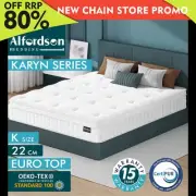 ALFORDSON Mattress 22CM King Bed Euro Top Spring Foam Bedding Medium Firm
