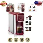 Versatile Single Serve Coffee Brewer with 50oz Tank - Red Touchscreen Design