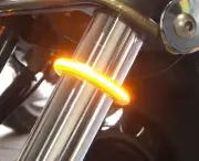 LED 46mm-50mm Fork Turn Signal Kit w/ Smoked Lens for Harley & More; Universal